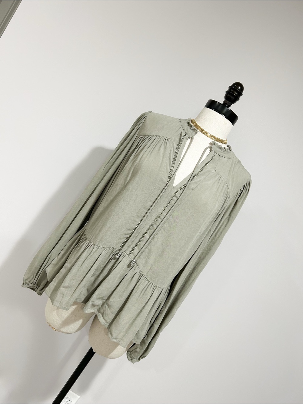 Gentle Fawn Light Sage Peplum Blouse
